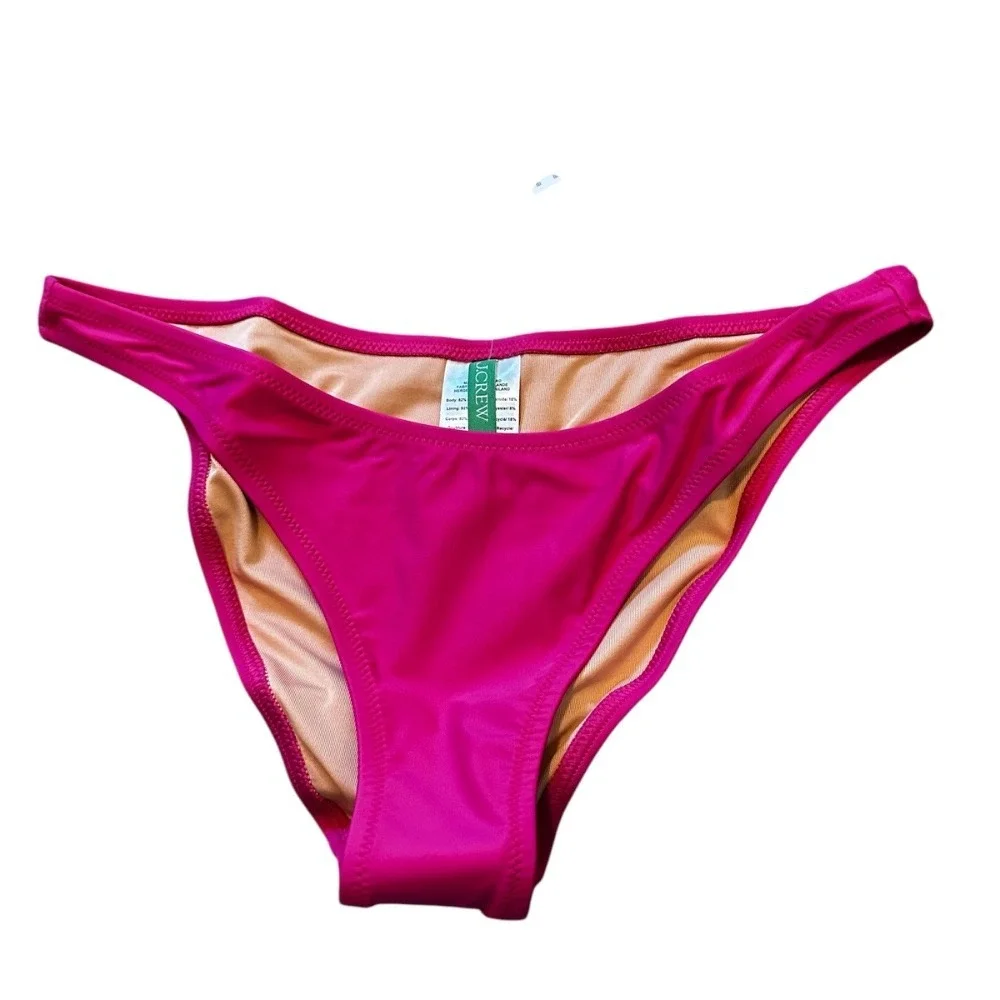 J. Crew Bikini‎ Bottom Hot Pink Swim Suit Low Rise Classic Size S